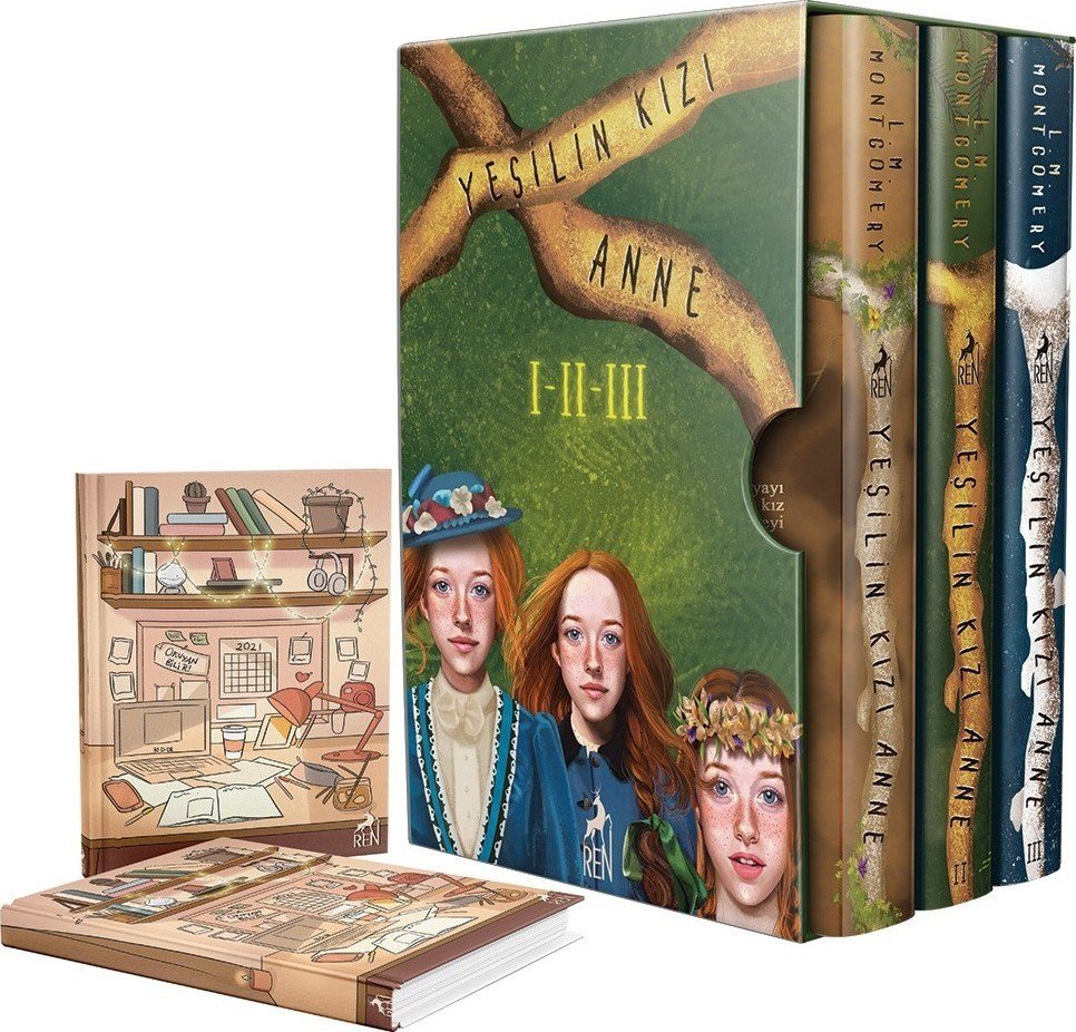 Ren Yayınları Yeşilin Kızı Anne Kutulu Set (Süresiz Ajanda Hediyeli) Ciltli - L.M. Montgomery