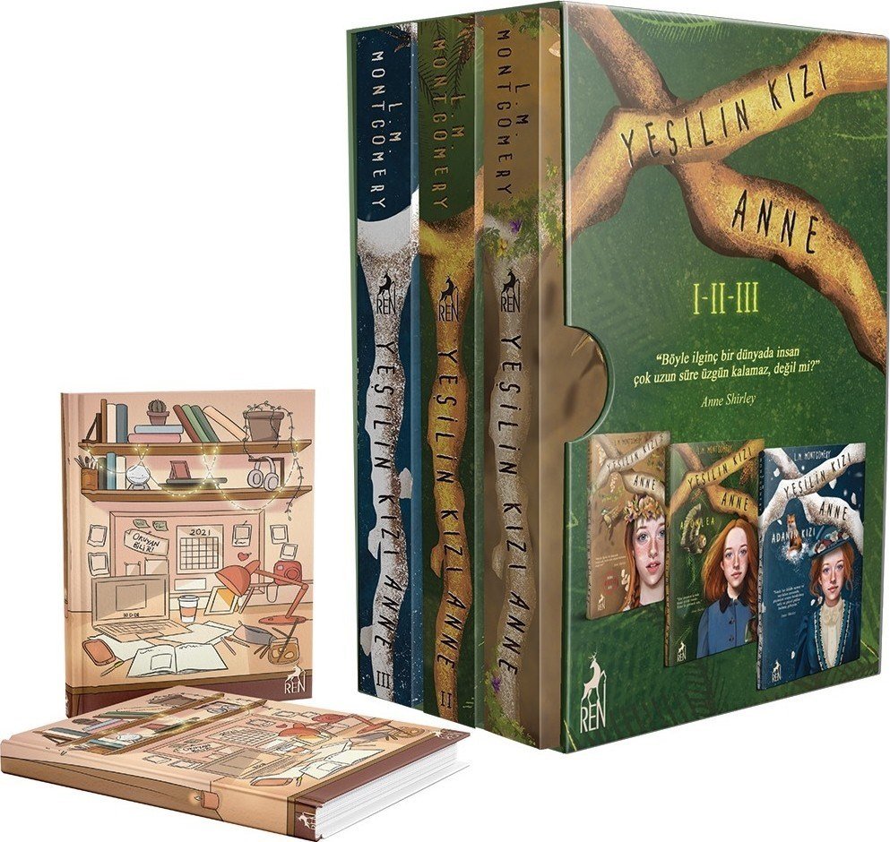 Ren Yayınları Yeşilin Kızı Anne Kutulu Set (Süresiz Ajanda Hediyeli) - L.M. Montgomery