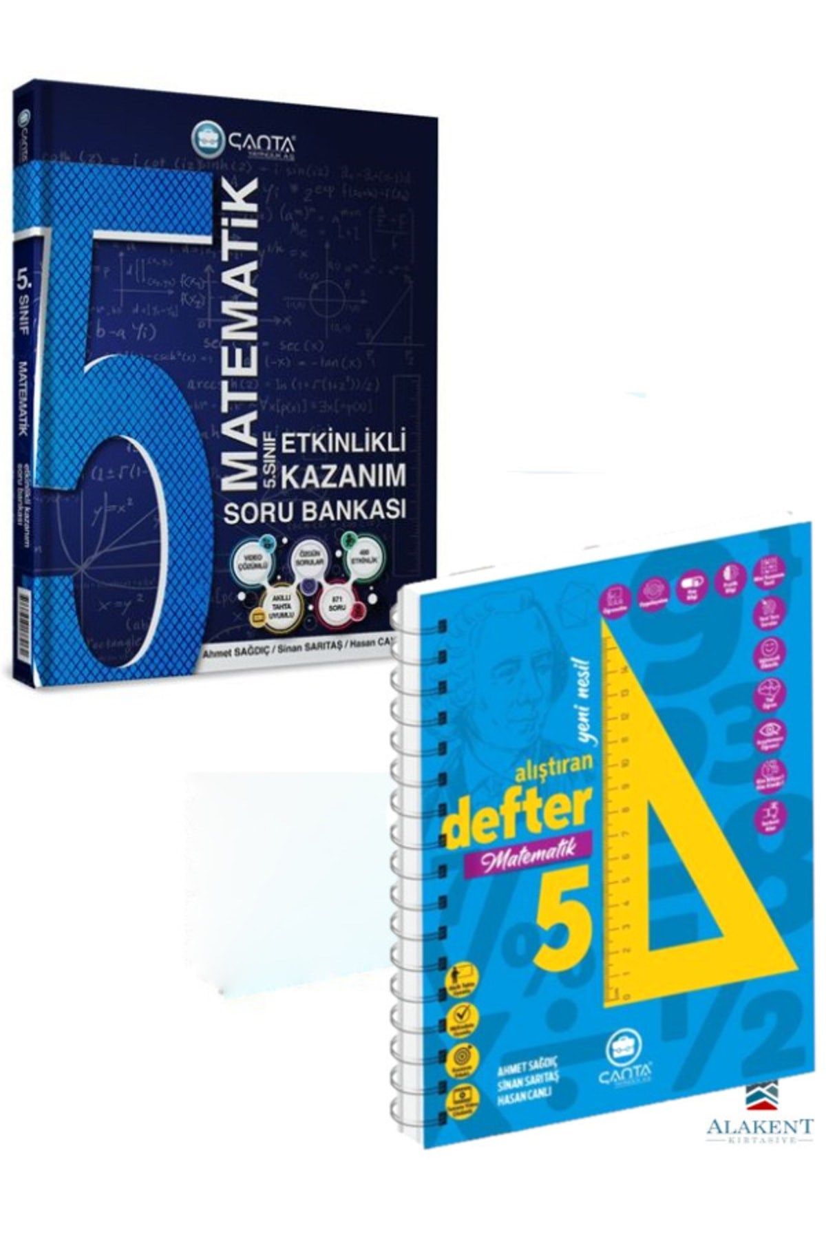 5. Sınıf Çanta Matematik Etkinlikli Kazanım Soru Bankası & Konu Anlatımlı Alıştıran Defter 2kitapset