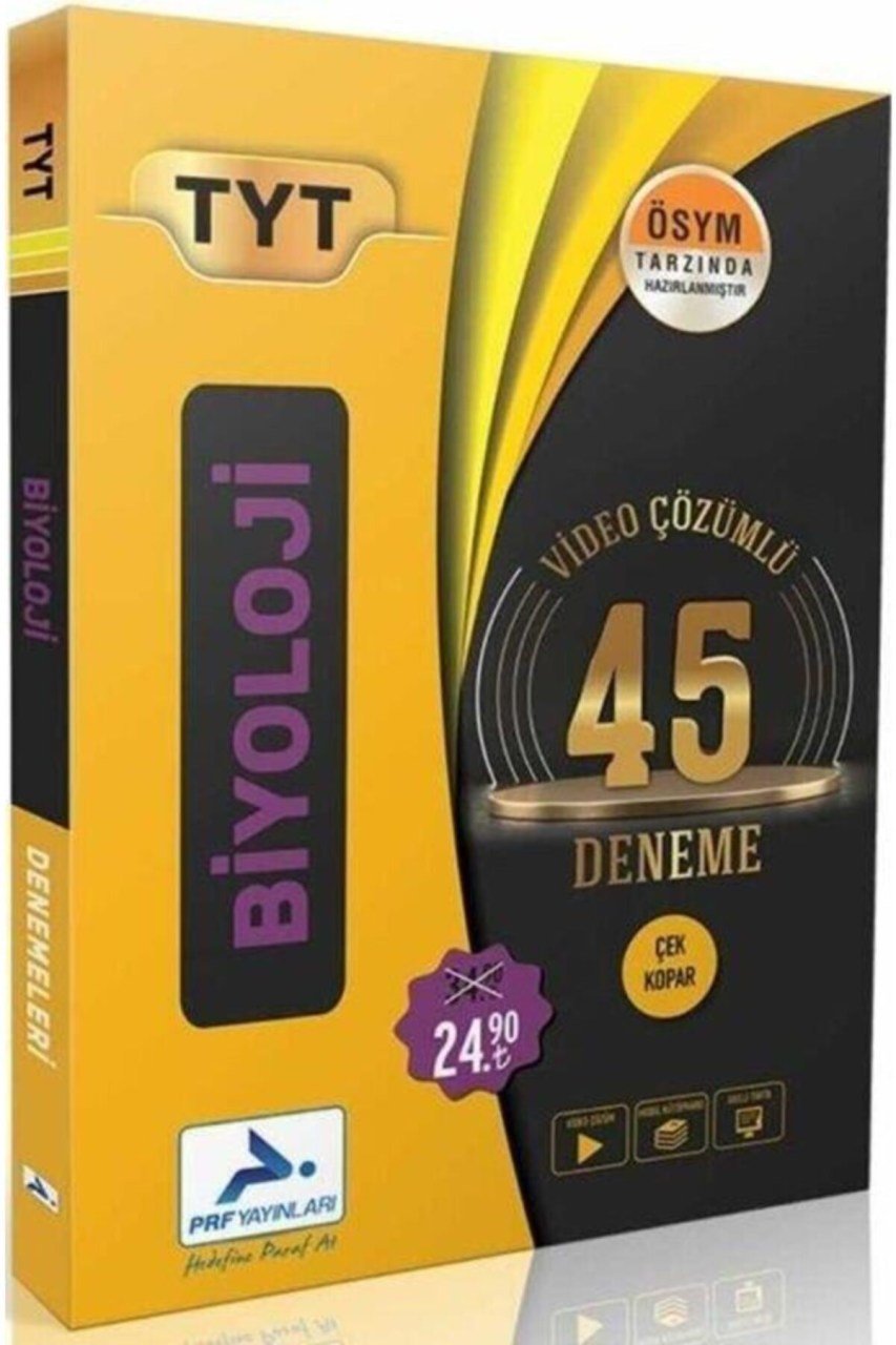 Paraf Yks Tyt Biyoloji 45 Deneme Video Çözümlü