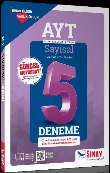 Sınav Yayınları AYT Sayısal 5 Deneme Ösym Yeni Tarzına Uygun Nisan 2020