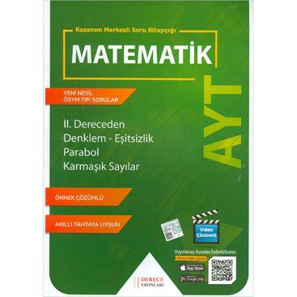 Sonuç Derece Yayınları AYT Matematik II.Dereceden Denklem - Eşitsizlik Parabol Karmaşık Sayılar