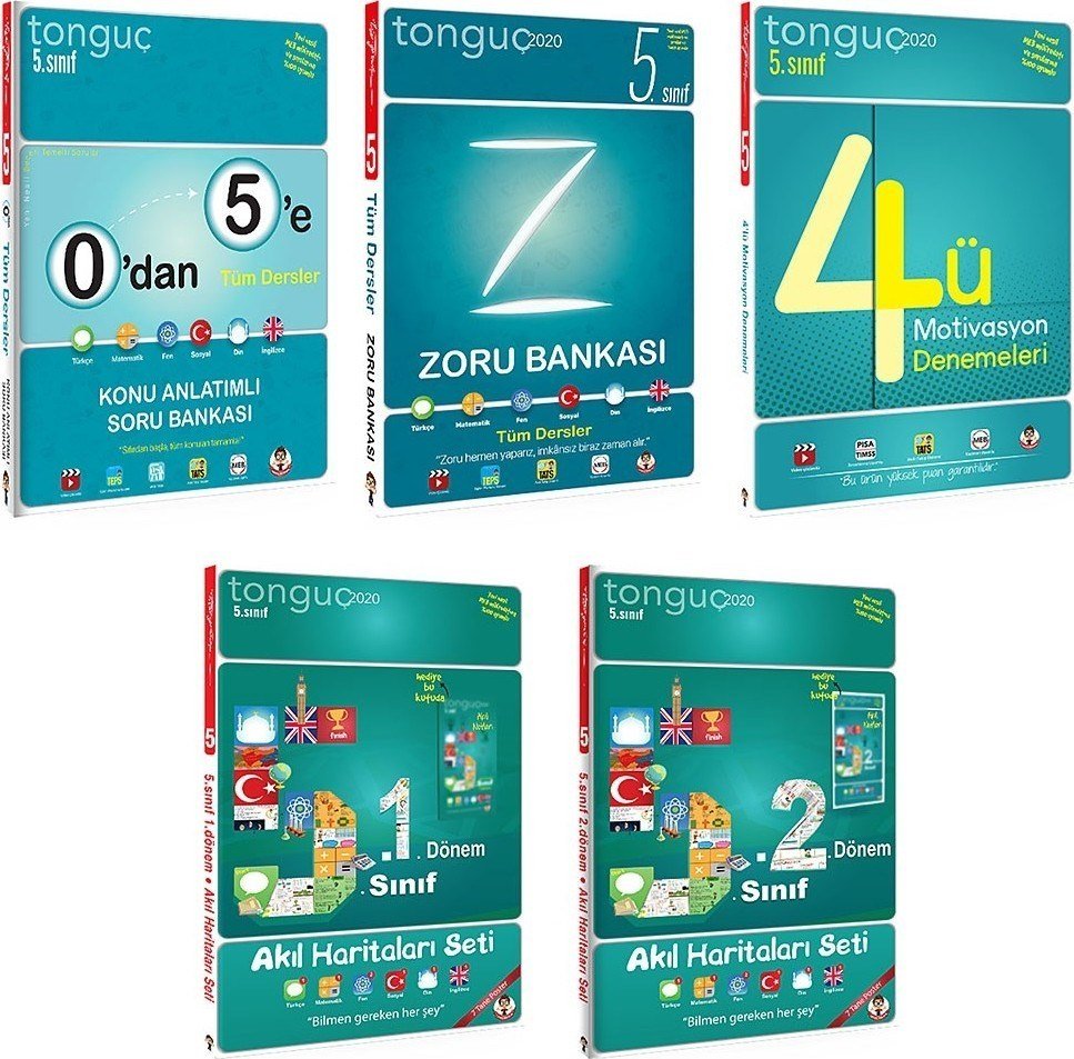 Tonguç Akademi 5. Sınıf Tüm Kitaplar Set 5 Kitap