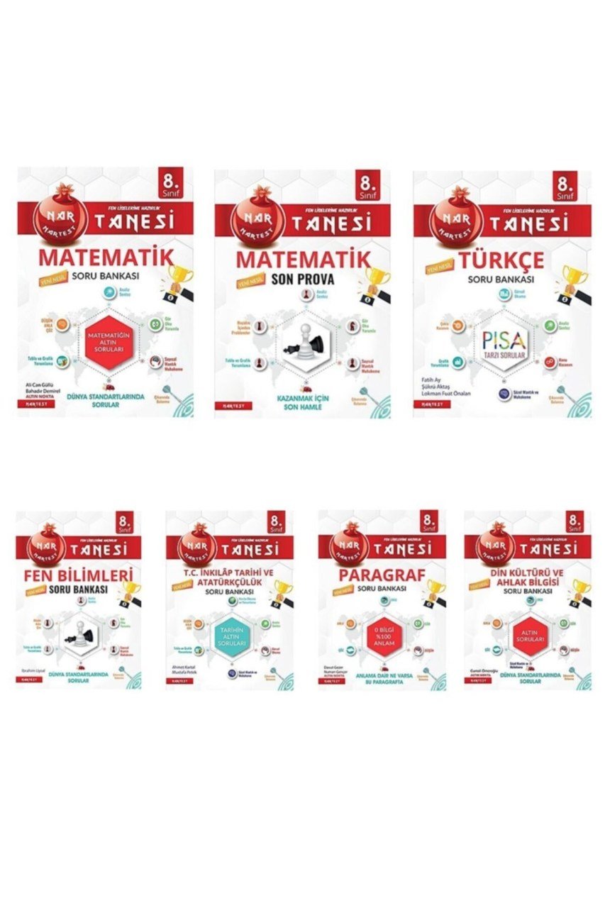 8. Sınıf Kırmızı Nar Tanesi Seti Toplam 7 Kitap