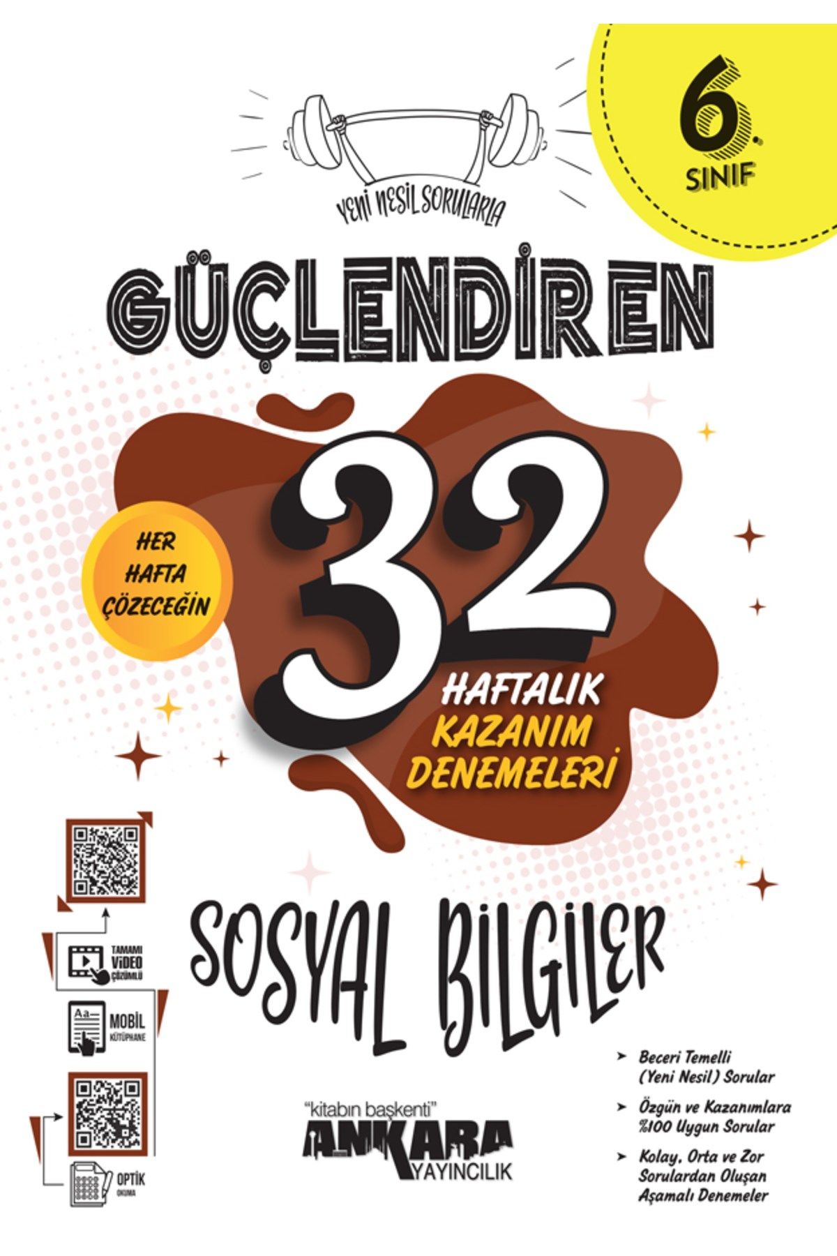 6.sınıf Güçlendiren 32 Haftalık Sosyal Bilgiler Kazanım Denemeleri