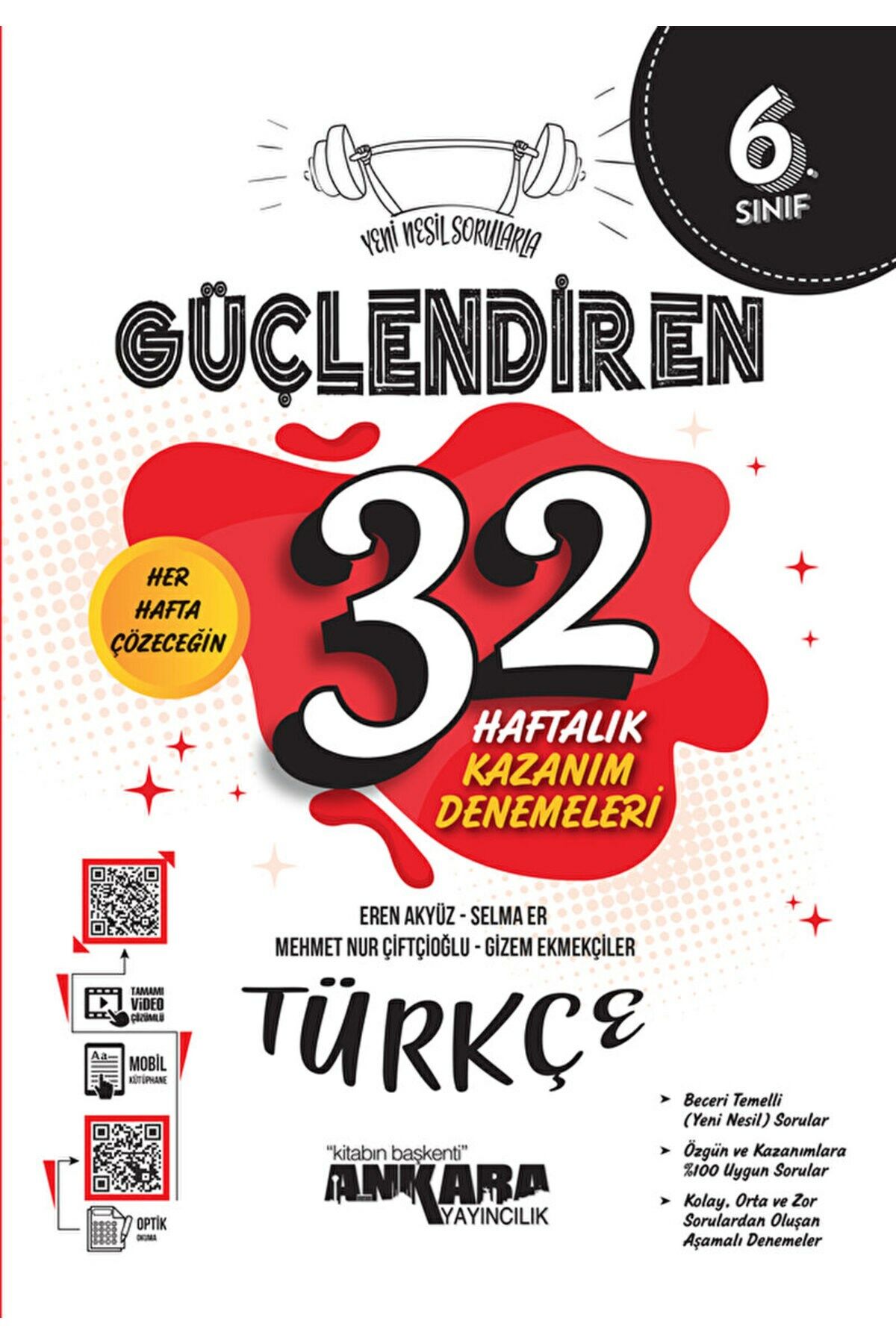 6. Sınıf Güçlendiren 32 Haftalık Türkçe Kazanım Denemeleri