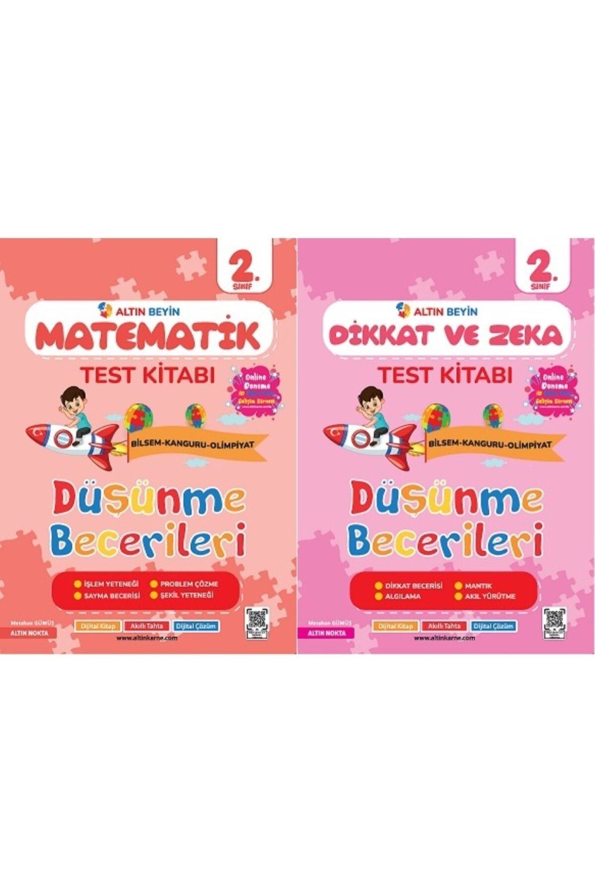 2. Sınıf Altın Beyin Dikkat Ve Zeka Kitabı + 2. Sınıf Altın Beyin Matematik Test Kitabı