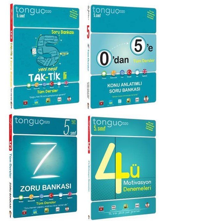 Tonguç Akademi 5.Sınıf 4'lü Taktikli - Konu - Zoru - Deneme  Fırsat Seti