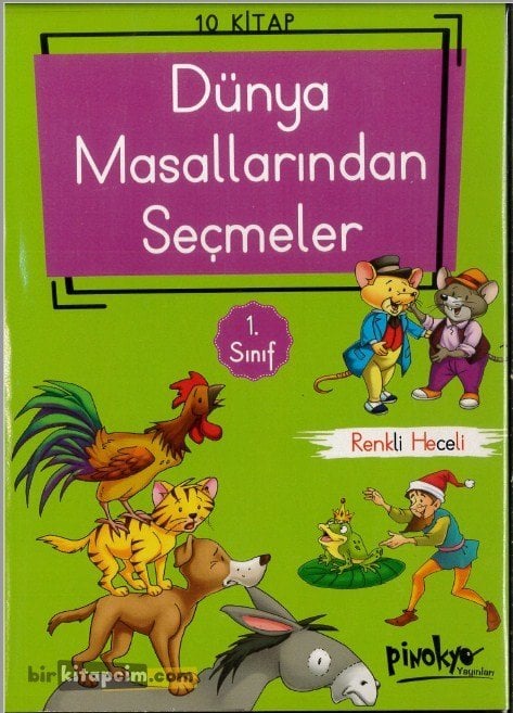 Pinokyo Yayınları Dünya Masallarından Seçmeler 1.Sınıf (Renkli Heceli)Yeşil Kitap