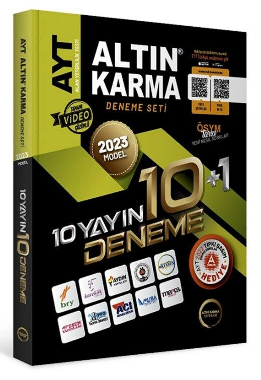 Altın Karma 2023 Ayt 10 Farklı Yayın 10 Farklı Deneme + Son 1 Yıl Çıkmış Sorular Hediye