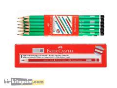 Faber-Castell Hb Mercanlı Köşeli 12'li Kurşun Kalem - 12'li Kırmızı Kopya Kalemi