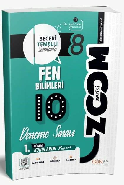 Günay 8. Sınıf Fen Bilimleri 1. Dönem 10'lu Denemeler