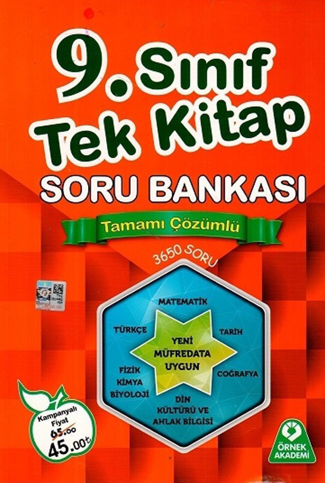 Örnek Akademi Yayınları 9.Sınıf Tek Kitap Soru Bankası