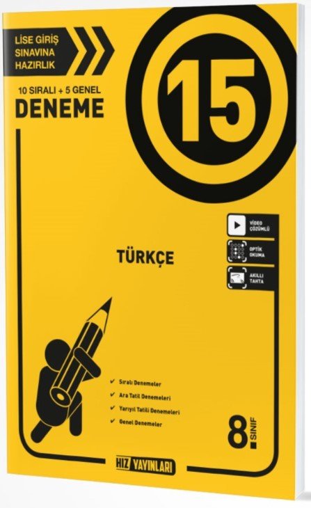 Hız Yayınları 8. Sınıf Türkçe 15'li Deneme