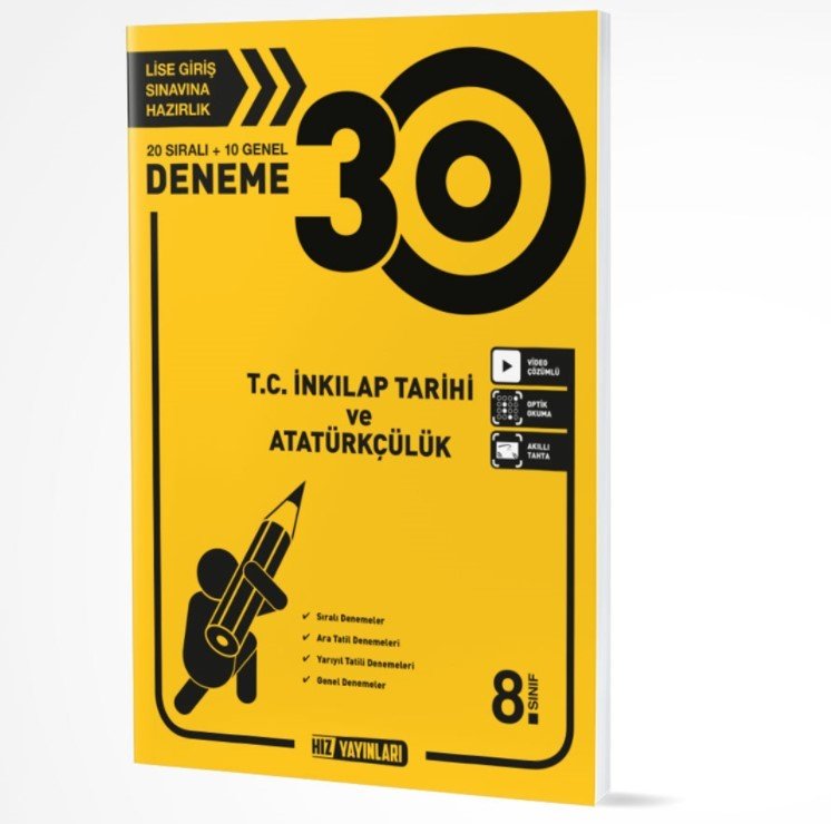 Hız Yayınları 8. Sınıf T.C.İnkılap Tarihi ve Atatürkçülük 30'lu Deneme