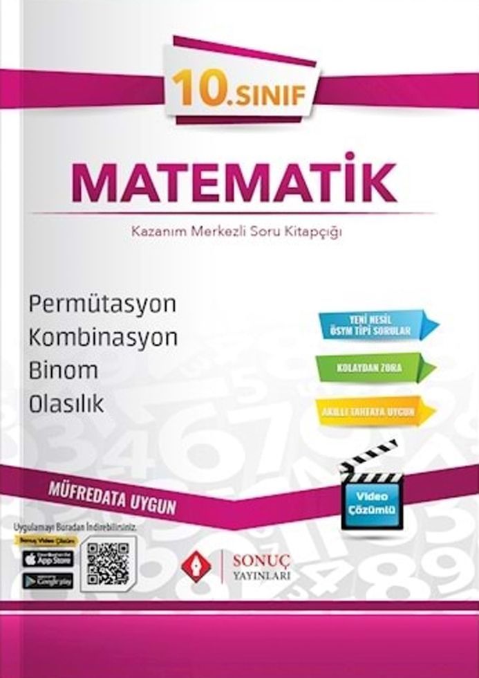 Sonuç Yayınları 10.Sınıf Matematik Permütasyon Kombinasyon Binom Olasılık