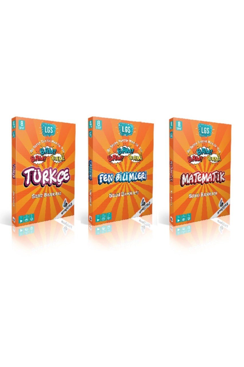 Strateji Yayınları 8. Sınıf Bam Bam Bam Fen Bilgisi Matematik Türkçe Soru Bankası Set