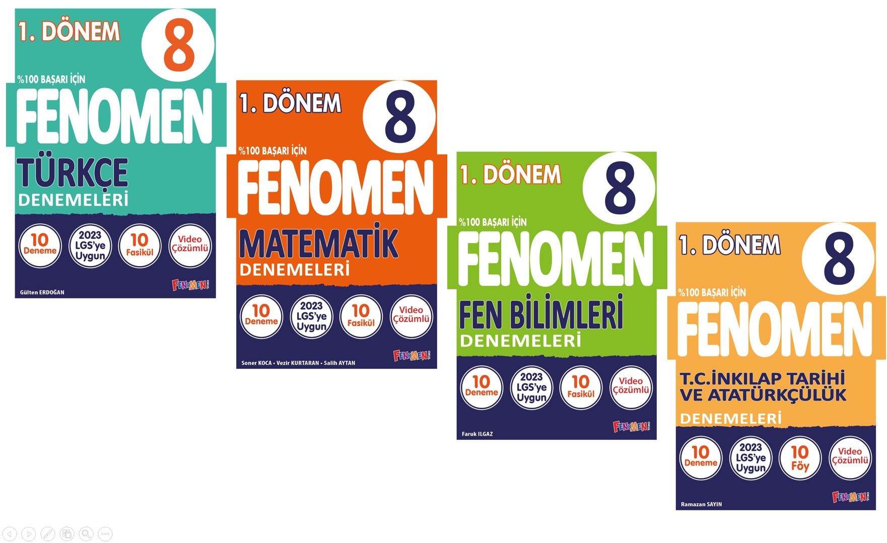 Fenomen 8.Sınıf 1.Dönem 4'lü Deneme Seti(T-M-F-S)