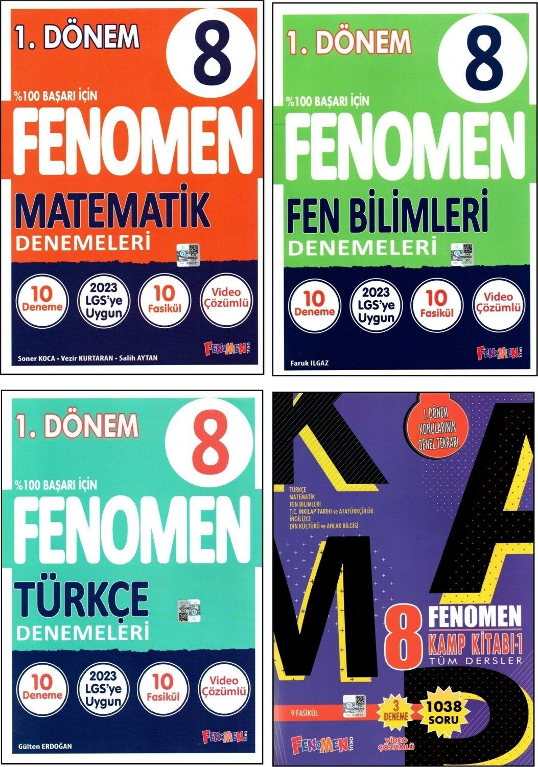 Fenomen Yayıncılık Fenomen 8. Sınıf Lgs 1. Dönem Matematik Fen Türkçe Denemeler Tüm Dersler 4 Kitap