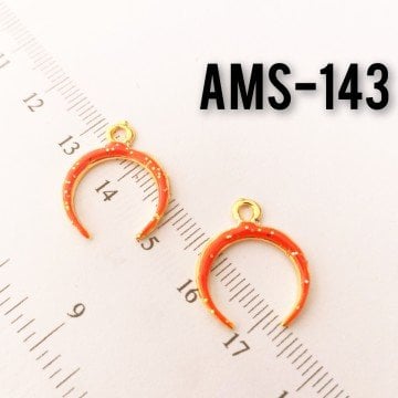 AMS-143 Altın Kaplama Simli Turuncu Mineli Ay Uç