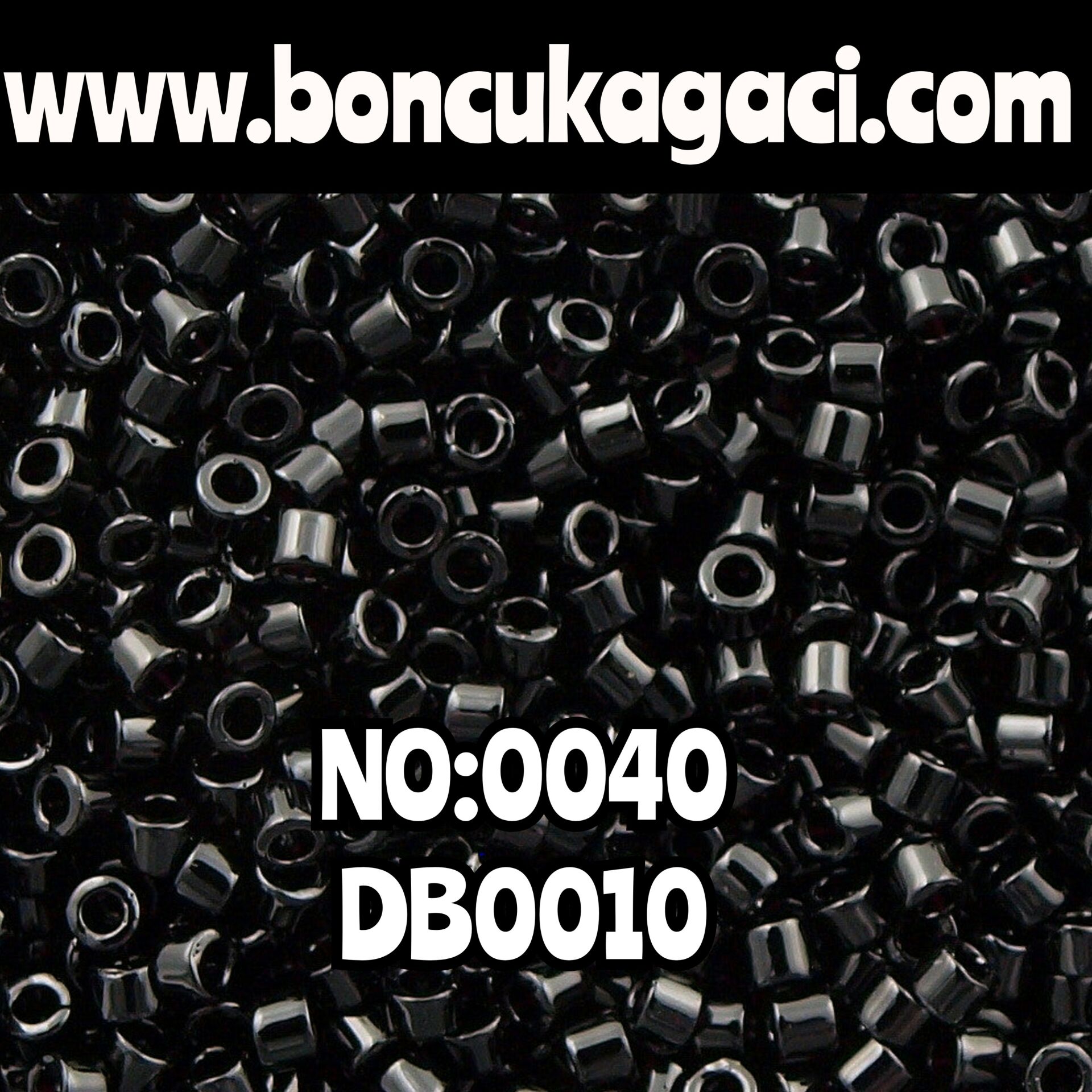 NO:040 Miyuki Delica Boncuk 11/0 DB0010 Opak Parlak Siyah