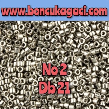 NO:002 Miyuki Delica Boncuk 11/0 DB0021 Parlak Nikel Kaplama