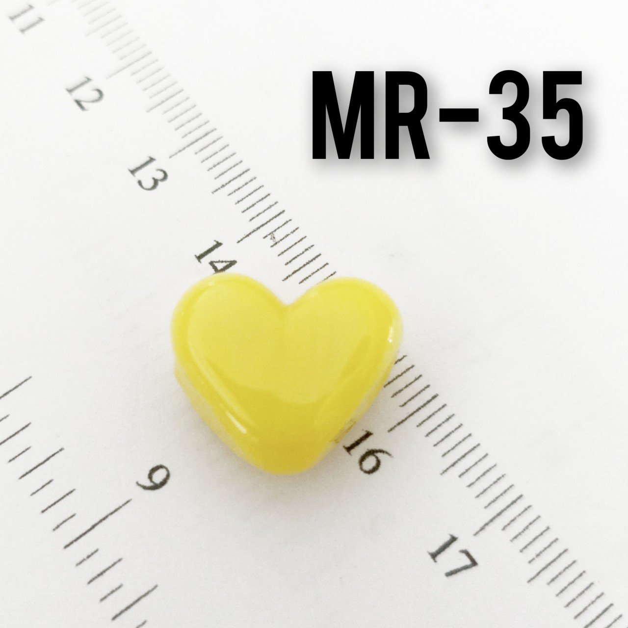 MR-35 Murano El Yapımı Sarı Kalp Boncuk