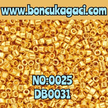 NO:025 Miyuki Delica Boncuk 11/0 DB0031 24 Ayar Altın Kaplama