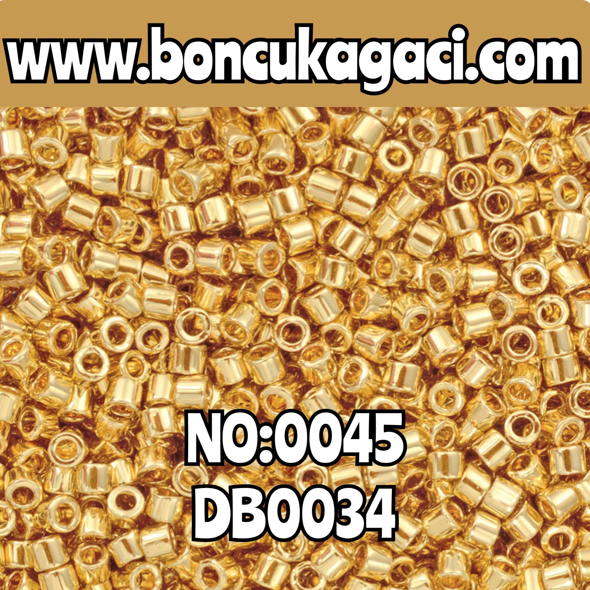 NO:045 Miyuki Delica Boncuk 11/0 DB0034 24 Ayar Solgun Altın Kaplama