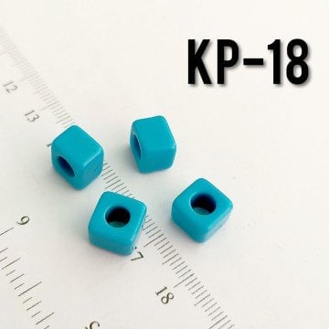 KP-18 Mavi Akrilik Küp Boncuk 9*7 mm