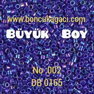 NO:002 Miyuki Delica , Miyuki Boncuk 10/0 DBM165 Janjanlı Mavi 5 gr