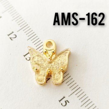 AMS-162 Altın Kaplama Mini Simli Sedefli Kelebek Şeffaf