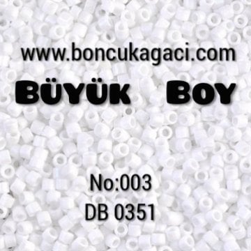 NO:003 Miyuki Delica , Miyuki Boncuk 10/0 DBM351 Mat Beyaz 5 gr