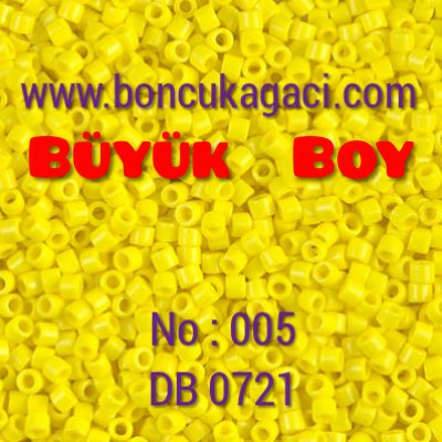 NO:005 Miyuki Delica , Miyuki Boncuk 10/0 DBM721 Opak Sarı 5 gr