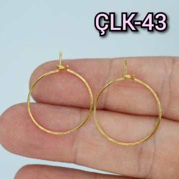 ÇLK-43 Altın Renk 304 Çelik Tel Küpe Halka 20 mm