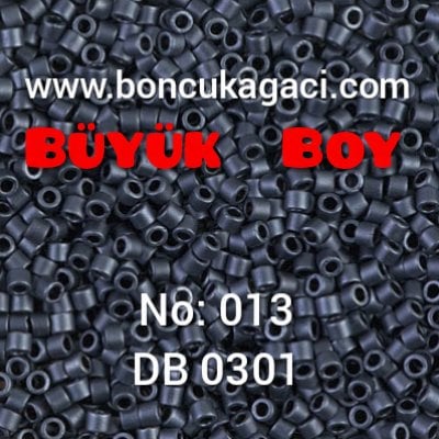 NO:013 Miyuki Delica , Miyuki Boncuk 10/0 DBM301 Mat Antrasit Füme 5 gr