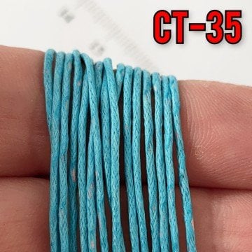 CT-35 Turkuaz Mavi Renk 1 mm Koton İp