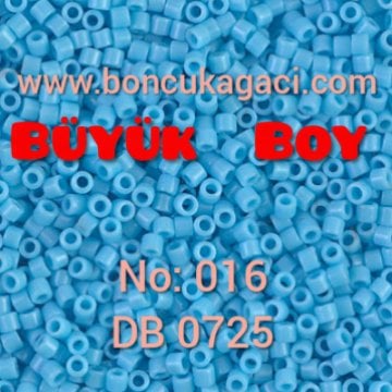 NO:016 Miyuki Delica , Miyuki Boncuk 10/0 DBM725 Opak Açık Mavi 5 gr