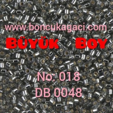 NO:018 Miyuki Delica , Miyuki Boncuk 10/0 DBM48 Kristal Antrasit 5 gr