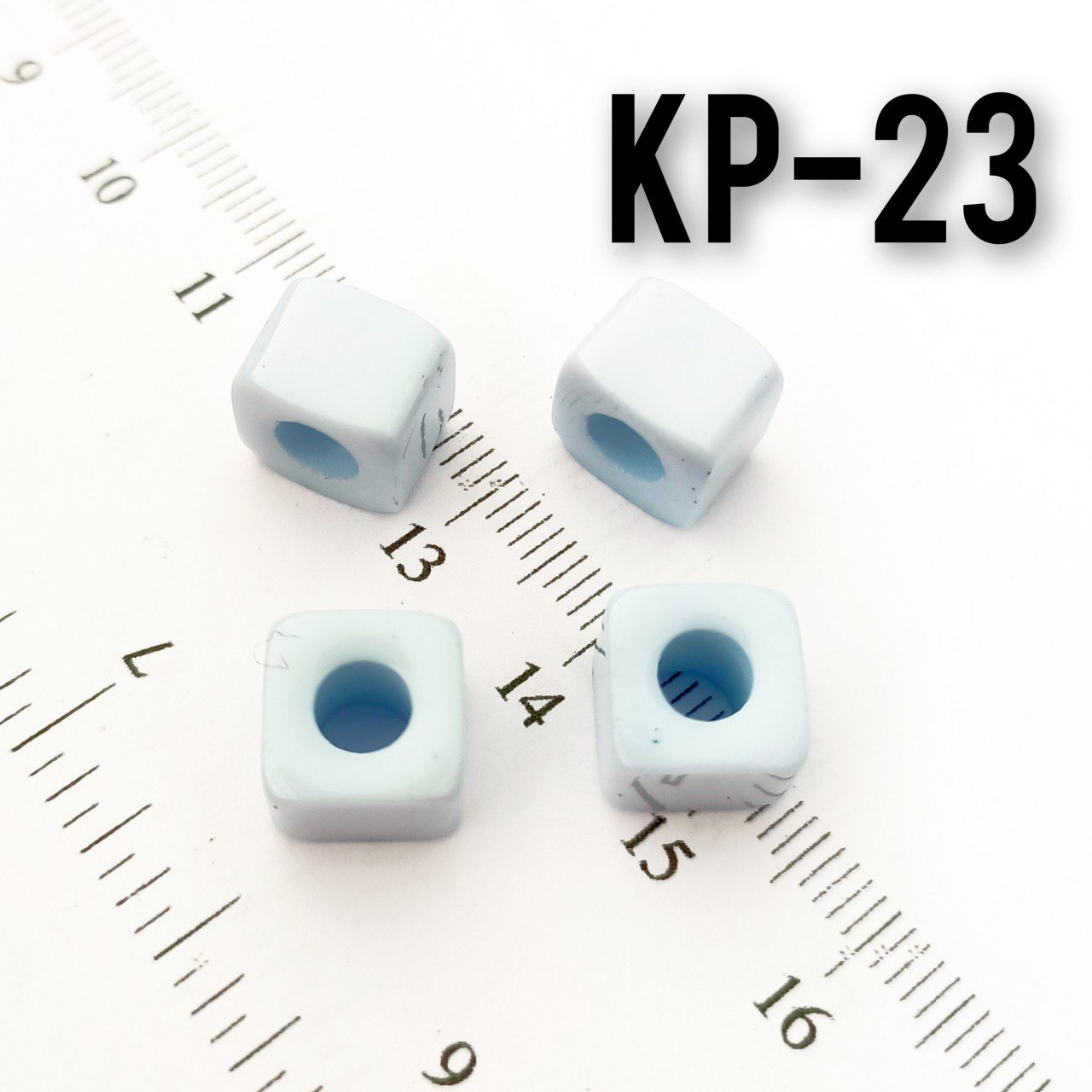 KP-23 Açık Mavi Akrilik Küp Boncuk 9*7 mm