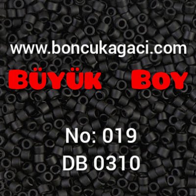 NO:019 Miyuki Delica , Miyuki Boncuk 10/0 DBM310 Mat Siyah 5 gr