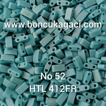 No:52 Miyuki Half-Tila , Half Tila Boncuk HTL 412FR mat turkuaz  5 gr