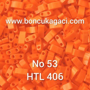 No:53 Miyuki Half-Tila , Half Tila Boncuk HTL 406 Opak turuncu 5 gr