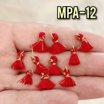 MPA-12 Kırmızı Renk Altın Halkalı Mini Püskül