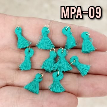 MPA-09 Turkuaz Renk Altın Halkalı Mini Püskül