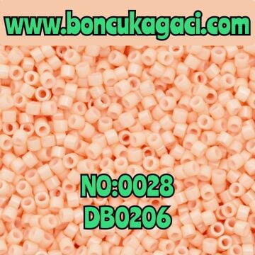 NO:028 Miyuki Delica Boncuk 11/0 DB0206 Opak Somon Pembe