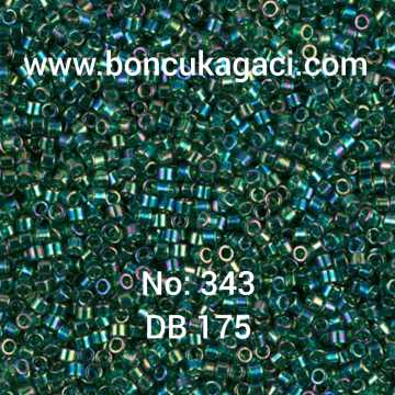 NO:343 Miyuki Delica , Miyuki Boncuk 11/0 DB175 Yanar Döner Yeşil