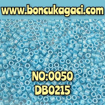 NO:050 Miyuki Delica Boncuk 11/0 DB0215 Opak Parlak Gökyüzü Mavi