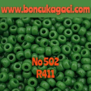 Miyuki Kum Boncuk , Miyuki Round Boncuk 8/0 No: 502 R411 Opak Yeşil 10 gr