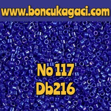 NO:117 Miyuki Delica , Miyuki Boncuk 11/0 DB216 Saks Mavi, Renkli Parıltılı